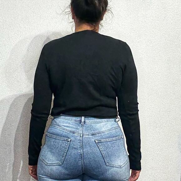 Wildfox Black Meow Cat Long Sleeve Bodysuit Sz L - Picture 11 of 13